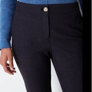 J. Jill Ponte Slim Leg pants 14Tall Black Multi Plaid